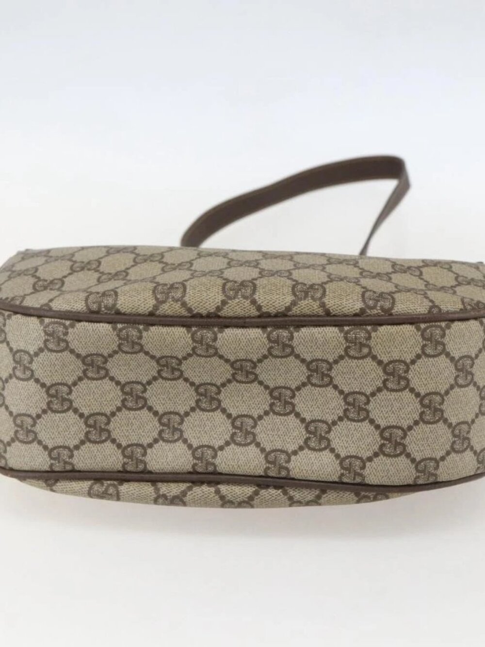 GUCCI GG Supreme Web Sherry Line Shoulder Bag PVC Beige Gold Auth 160559 - Picture 7 of 16